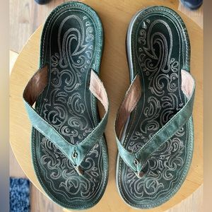Olukai leather Paniolo flip flops